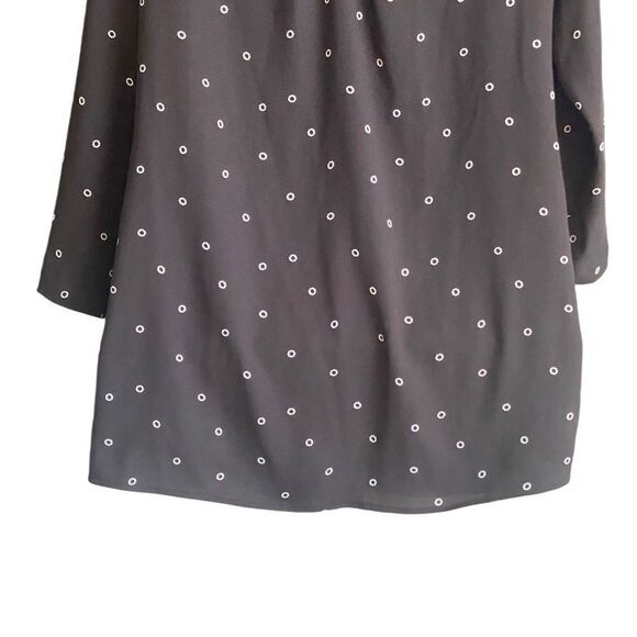 H & M Black Circle Dot Dress Size 2 Long Sleeve - Picture 6 of 7